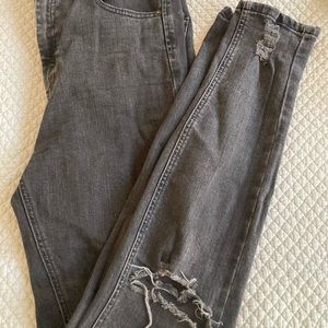 ASOS distressed black mom jeans